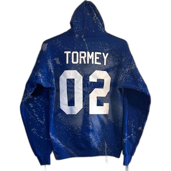 My Cup Size Is Stanley Hockey Graphic Hoodie Glitter Bleach Dye S Blue Pullover